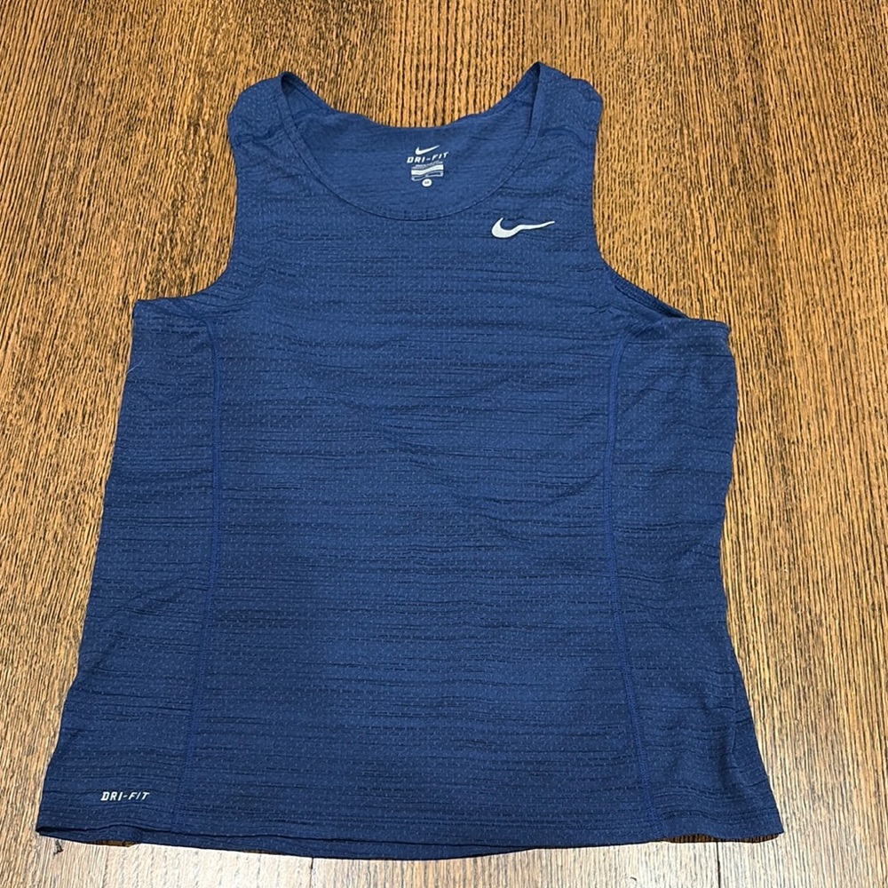 Nike Blue Fitted Sleeveless Tank Top